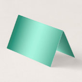 高級ミントパーソナライズされたグリーンの金属箔 名刺 (裏面)