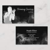 高級メイド清掃サービス清掃サービス清掃グリッター 名刺 (正面/裏面)