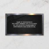 高級メタリックストライプのと斑点 名刺 (裏面)