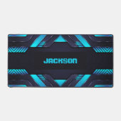 高級メタリックブルー背景 デスクマット (正面)