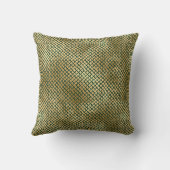 高級メタリック金ゴールドグリーンパターン(の模様が)ある枕 クッション (裏面)