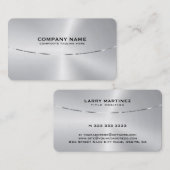 高級メタリック銀のテクスチフェイクャのイメージ 名刺 (正面/裏面)