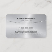 高級メタリック銀のテクスチフェイクャのイメージ 名刺 (裏面)