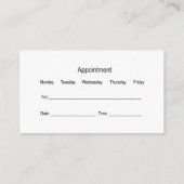 高級メディカルオフィスアポイントメント名刺 予約カード (裏面)