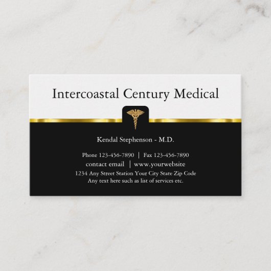 高級メディカルオフィスアポイントメント名刺 予約カード (正面)