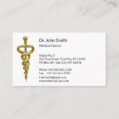 高級メディカルノーブルエレガント金ゴールドシルバーアスクレピオス 予約カード (正面)