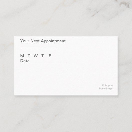 高級メディカル名刺 予約カード (裏面)