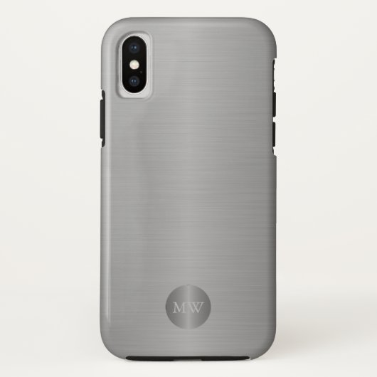 高級メンズビジネスプロフェッショナルシルバーモノグラム Case-Mate iPhoneケース (裏面)