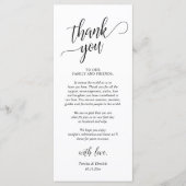 高級モダンウェディングレセプションサンキューカード プログラム (正面)