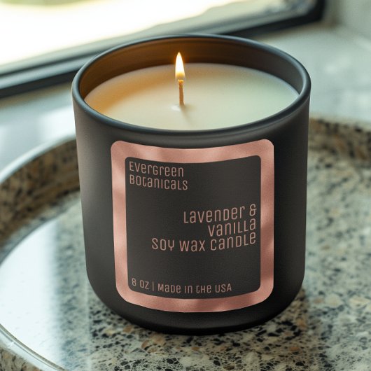 高級モダンキャンドルラベルブラックバラ金ゴールドスクエア スクエアシール