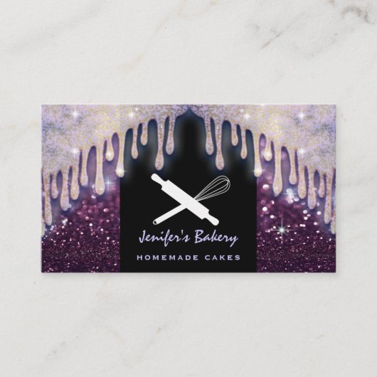 高級モダングリッ転がクスのピンウィスクベーカリー 名刺 (正面)