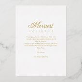 高級モダンコラージュ8枚の写真ファミリークリスマス 箔シーズンカード (裏面)