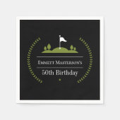 高級モダンゴルファー50thバースデーパーティーゴルフ スタンダードカクテルナプキン (正面)