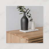 高級モダンゴールドフォイルのロゴ写真と社交 スクエア名刺 (裏面)