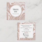 高級モダンサンキューカードメイクアップ美容師 スクエア名刺 (正面/裏面)