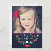 高級モダンシェブロン・メリークリスマスフォトカード シーズンカード (正面)