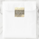 高級モダンスパークル蜂蜜の瓶ラベル スクエアシール (バッグ)