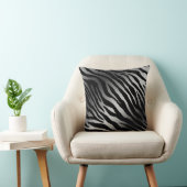 高級モダンゼブラシルバーブラックライン クッション (椅子)