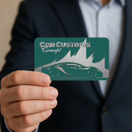 高級モダンティール（緑がかった色）銀の彫刻 – スタイル車 名刺