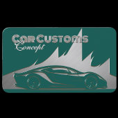 高級モダンティール（緑がかった色）銀の彫刻 – スタイル車 名刺