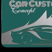 高級モダンティール（緑がかった色）銀の彫刻 – スタイル車 名刺