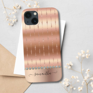 高級モダンバラ金ゴールドグリッターきらきら光る iPhone 13ケース