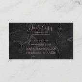 高級モダンバラ金ゴールドシックな黒マーブル 名刺 (裏面)