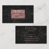 高級モダンバラ金ゴールドシックな黒マーブル 名刺 (正面/裏面)