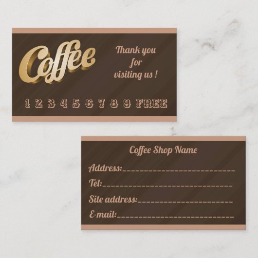 高級モダンフリーチョコレートマーブルコーヒー 名刺 (正面/裏面)