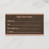 高級モダンフリーチョコレートマーブルコーヒー 名刺 (裏面)