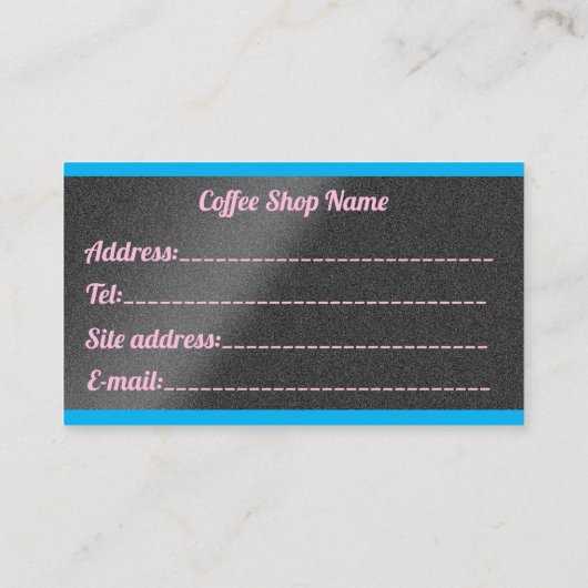 高級モダンフリーブルーシルバーコーヒー 名刺 (裏面)