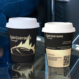 高級モダンブラック&金ゴールド自動車事業 紙コップ