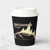 高級モダンブラック&金ゴールド自動車事業 紙コップ (正面)