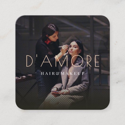 高級モダンプロフェッショナル金ゴールド抽象芸術2枚の写真 スクエア名刺 (正面)