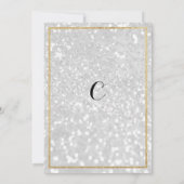 高級モダンホワイト金ゴールドグリッター退職パーティー 招待状 (裏面)