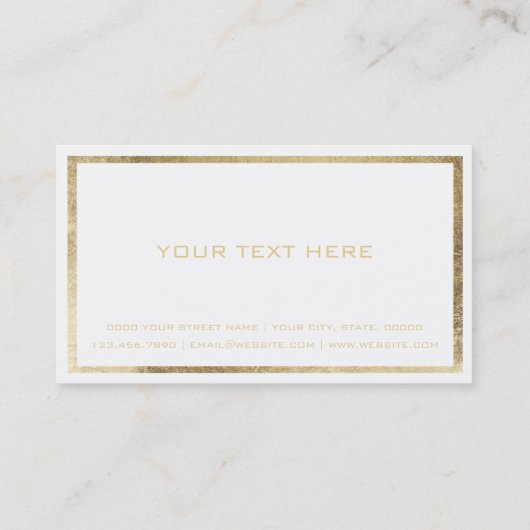 高級モダンホワイト金ゴールドVIPカードクラブ会員 名刺 (裏面)