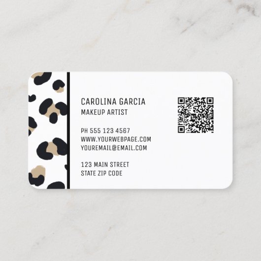 高級モダンメイクアップアーティストビジネスカード 名刺 (裏面)