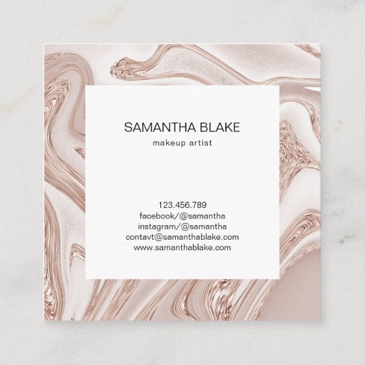 高級モダンメイク美容師まばゆみ化粧品 スクエア名刺 (裏面)