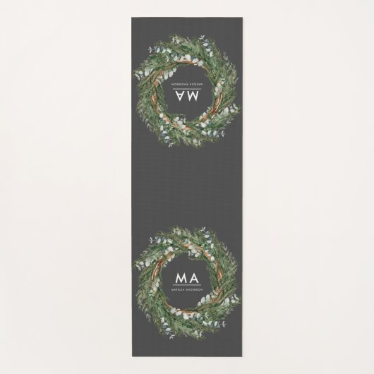 高級モダンユエレガントーカリ植物学リース ヨガマット (正面)