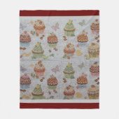 高級モダンヴィンテージフローラケーキ フリースブランケット (正面)