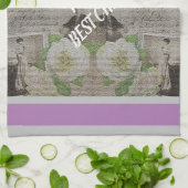 高級モダンヴィンテージフローラバラ キッチンタオル (折り畳み)