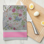 高級モダンヴィンテージフローラバラ キッチンタオル (四つ折り)