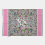 高級モダンヴィンテージフローラバラ キッチンタオル (横)