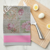 高級モダンヴィンテージフローラバラ キッチンタオル (四つ折り)
