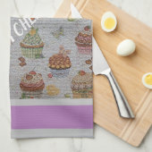 高級モダンヴィンテージフローラバラ キッチンタオル (四つ折り)