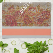 高級モダンヴィンテージフローラバラ キッチンタオル (折り畳み)