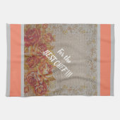 高級モダンヴィンテージフローラバラ キッチンタオル (横)