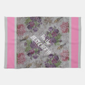 高級モダンヴィンテージフローラバラ キッチンタオル (横)