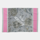 高級モダンヴィンテージフローラバラ キッチンタオル (横)