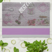 高級モダンヴィンテージフローラバラ キッチンタオル (折り畳み)